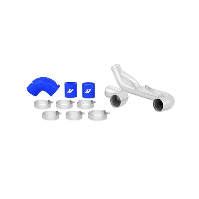 Mishimoto MMICP-EVO-10LBL Intercooler Lower Pipe Kit for Mitsubishi Lancer Evolution X 08-15 with Blue Hoses