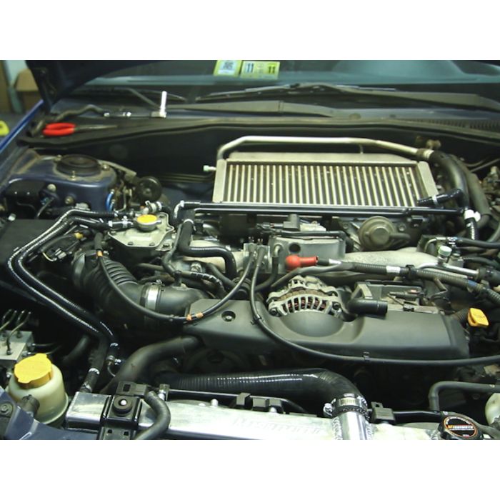 Mishimoto MMHOSE-SUB-ANCRD Silicone Auxiliary Hose Kit for 02-05 Subaru WRX, red.