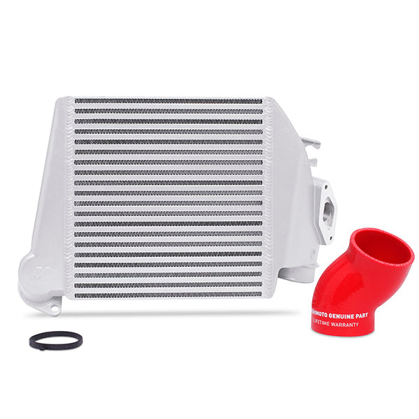 Mishimoto MMTMIC-WRX-08SLRD Kit de intercooler top mount para Subaru WRX 08-14 plata con manguito rojo