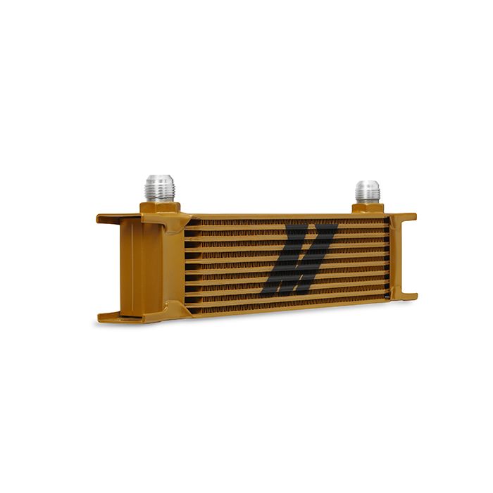Mishimoto MMOC-10G Universal 10-Row Oil Cooler, Gold.