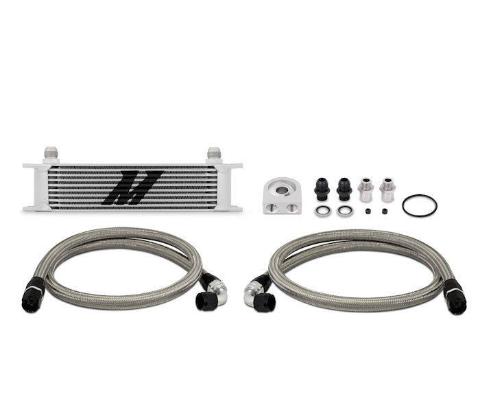 Kit de radiador de aceite universal de 10 filas Mishimoto MMOC-U plateado
