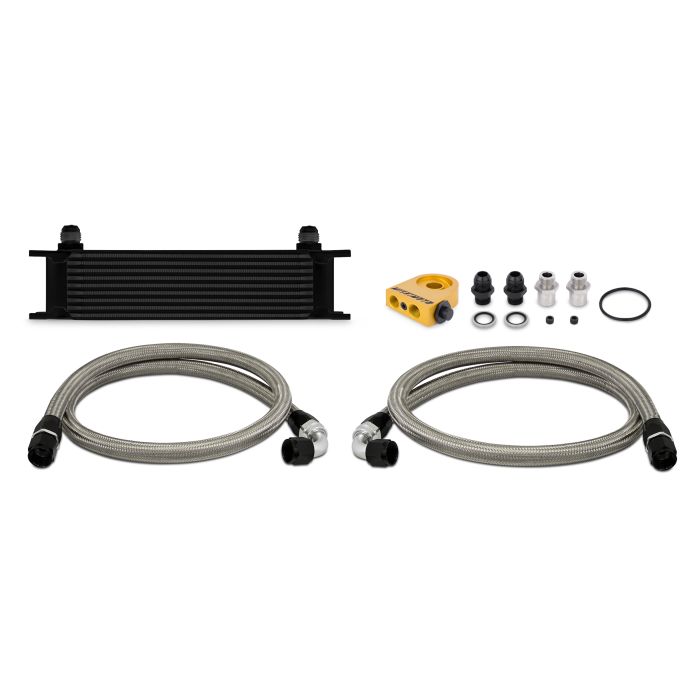Mishimoto MMOC-UTBK 10 Row Universal Thermostatic Oil Cooler Kit, Black.
