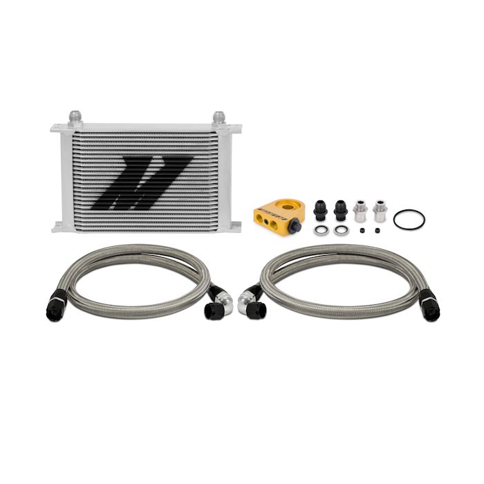Mishimoto MMOC-UHT 25-Row Universal Thermostatic Oil Cooler Kit, Silver.