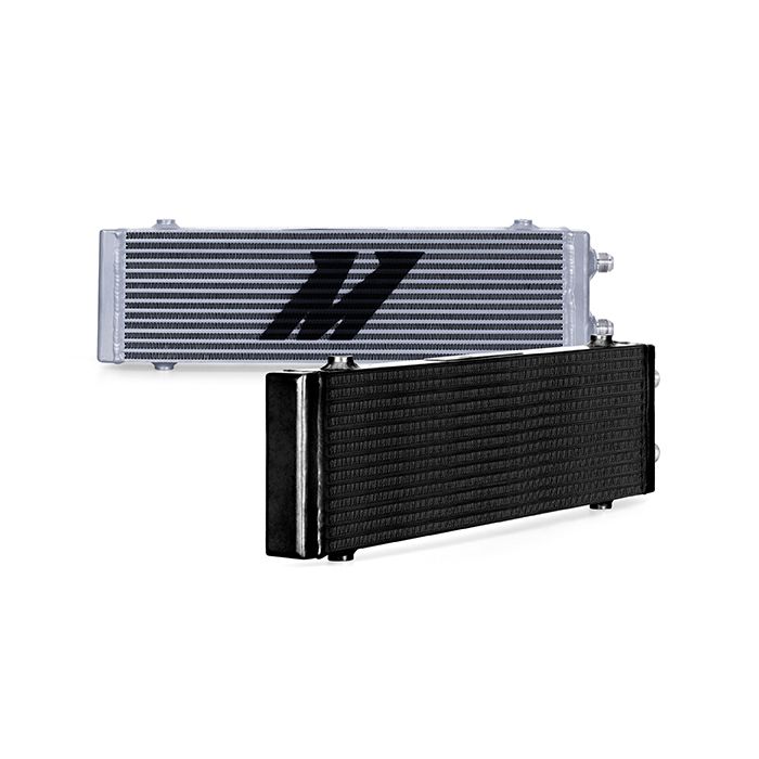 Mishimoto MMOC-DP-LSL Large Silver Dual Pass Bar-Plate Universal Oil Cooler