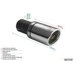 100mm long 120mm round universal exhaust tip 45mm mounting diameter.