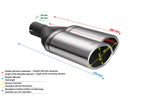 Embellecedor de escape universal oval 220×80 mm longitud 220 mm diámetro de montaje 50 mm