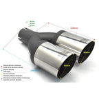 Universal round exhaust tip, 90 mm length, 220 mm diameter, 50 mm mounting.