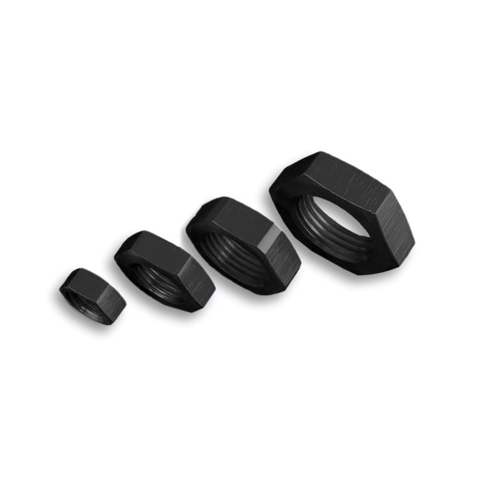 AN-10 AN10 (7/8 UNF) Adapter Hex Nut for JIC Bulkhead Fuel and Oil Hose Connector Black