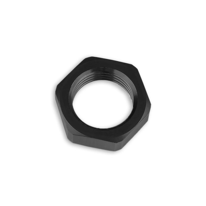AN-12 AN12 (1-1/16 UNF) JIC Adapter with Bulkhead Hex Nut, Fuel and Oil Hose Fitting, Black