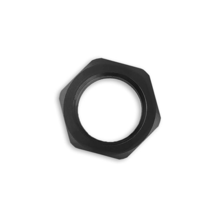 AN-12 AN12 (1-1/16 UNF) JIC Adapter with Bulkhead Hex Nut, Fuel and Oil Hose Fitting, Black