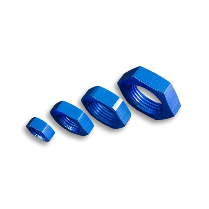 AN-8 AN8 (3/4 UNF) Bulkhead Hex Nut JIC Fuel Oil Hose Fitting Adapter Blue