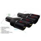 90mm Length Universal Round Exhaust Muffler Tip, 225/205mm Mounting Diameter, 60mm.