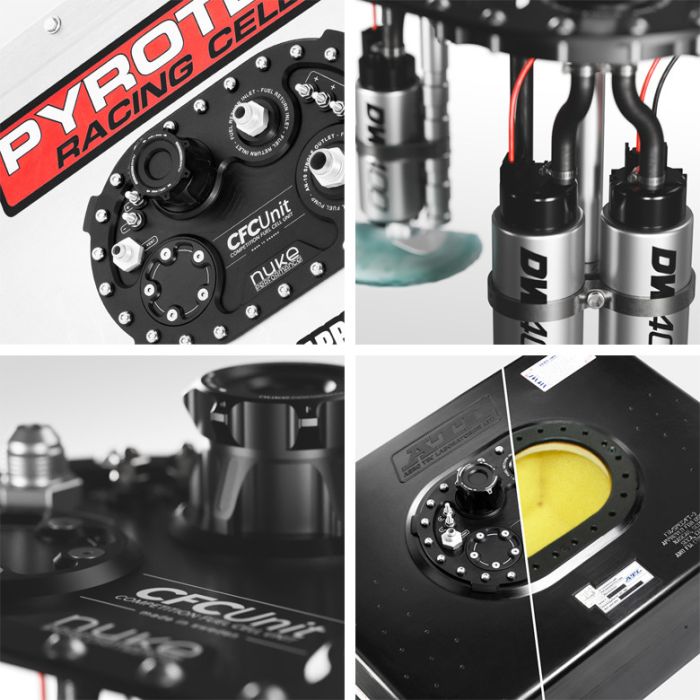 Nuke Performance CFC Unit: low-profile competition fuel cell unit with integrated fuel surge tank.