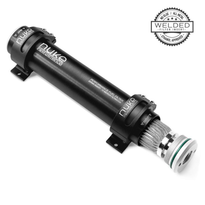Filtro de combustible Nuke Performance PF200 de 10 micras AN-10 - Elemento de acero inoxidable soldado