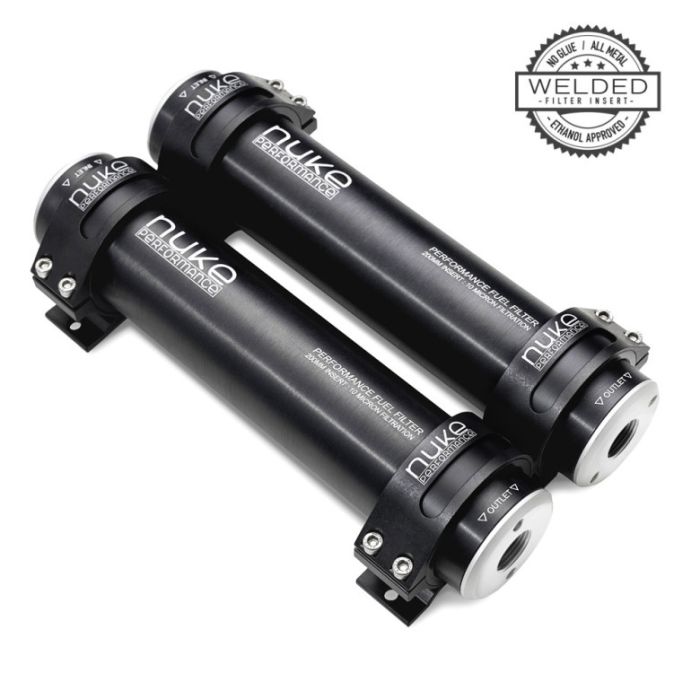 Filtro de combustible Nuke Performance PF200 de 10 micras AN-10 - Elemento de acero inoxidable soldado