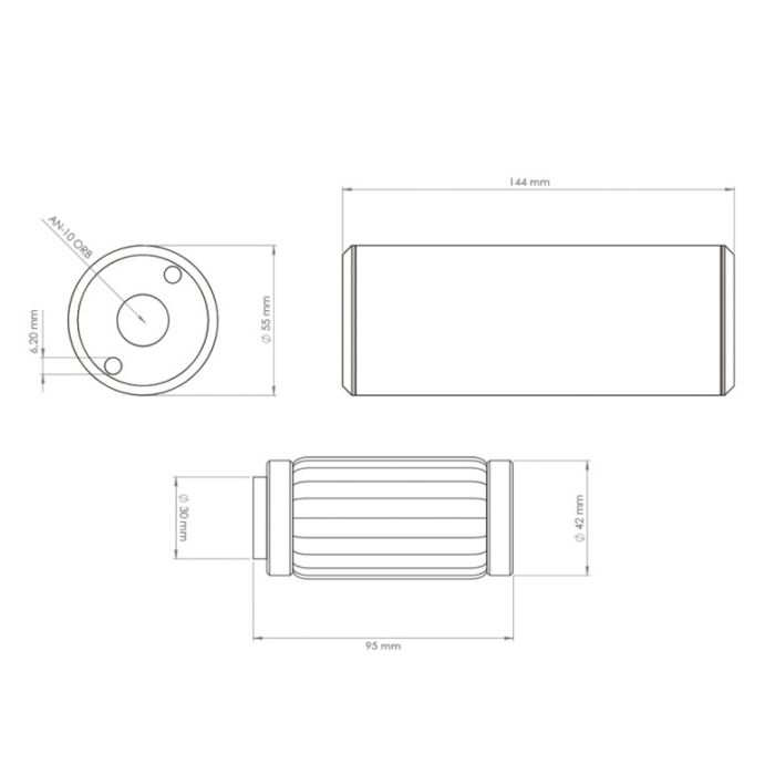Nuke Performance Slim 10-micron AN-10 Fuel Filter - Cellulose Filter Element