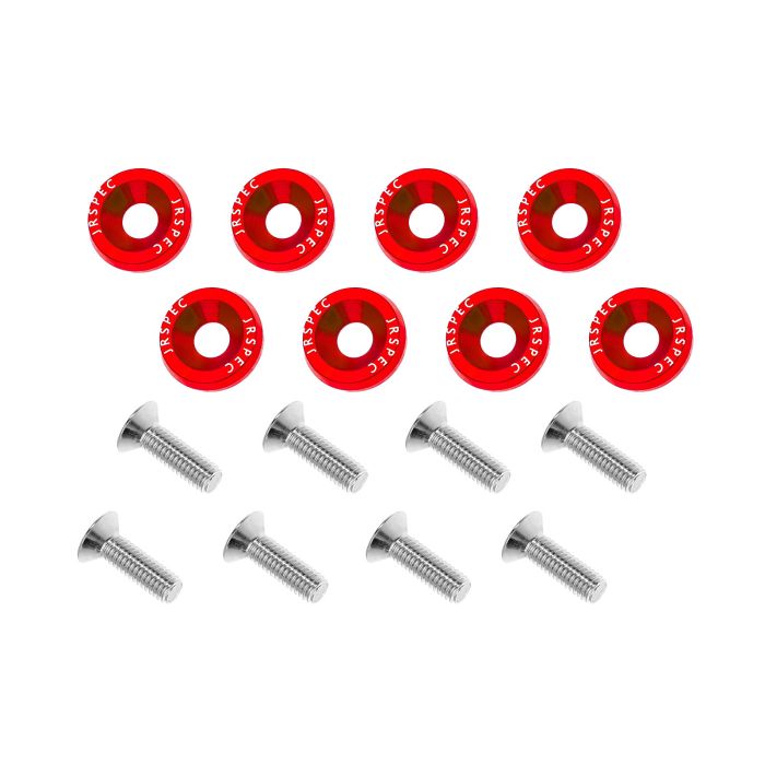 Fender Bumper Engine Bay Dress Up Washers red