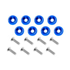 Fender Bumper Engine Bay Dress Up Washers blue