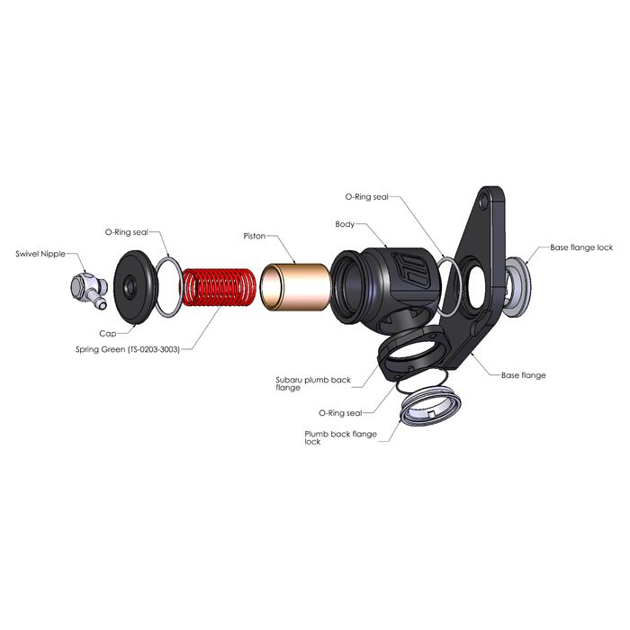 Turbosmart TS-0203-1215 Kompact Plumb Back BOV Blow Off Valve for Subaru Forester XT WRX STI