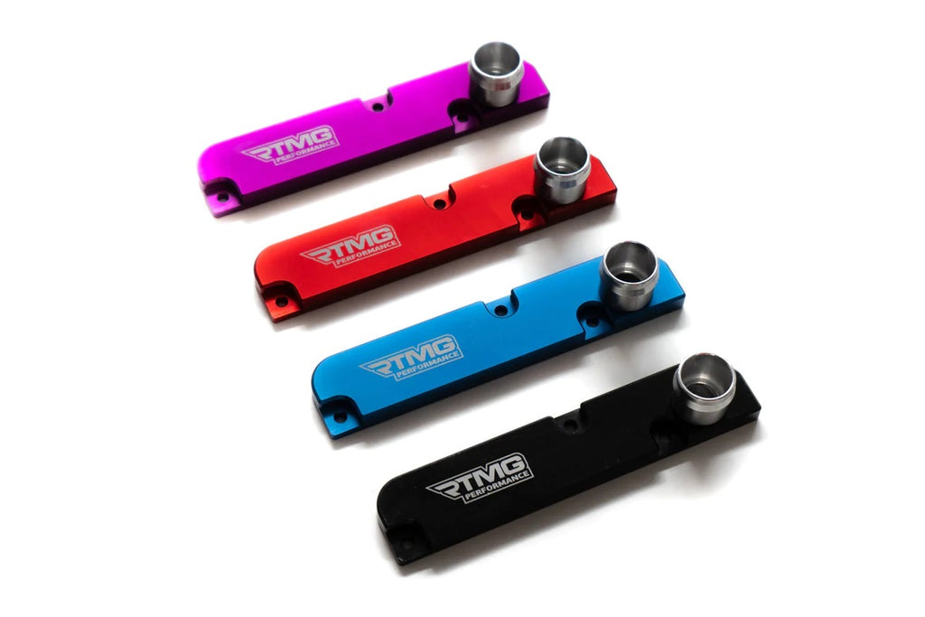 Adaptador de respiradero y delete de válvula PCV para tapa de balancines RTMG Performance con toma de presión para 2.0 TFSI negro