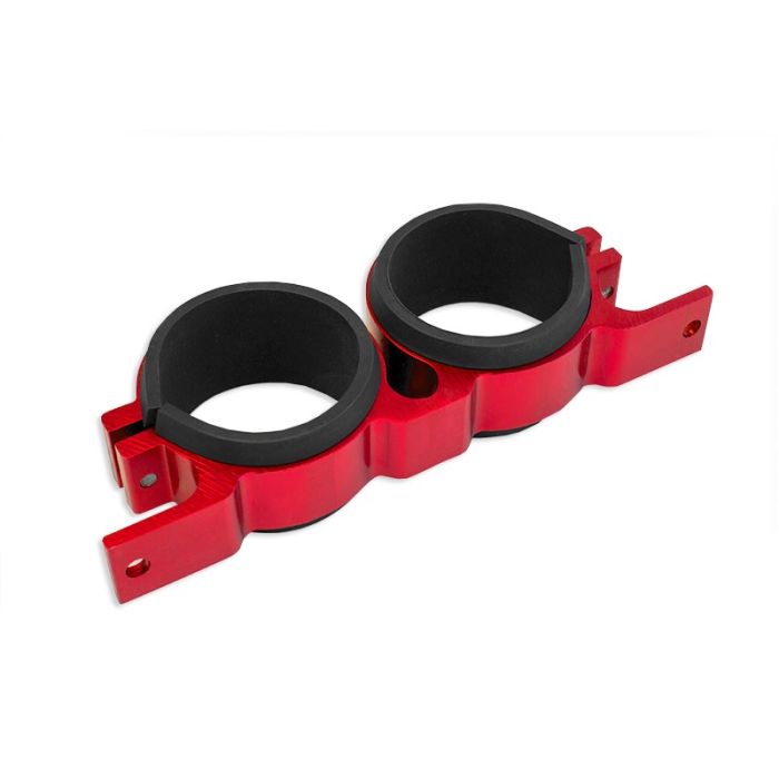 Soporte de montaje para bomba de combustible doble de 60 mm, color rojo