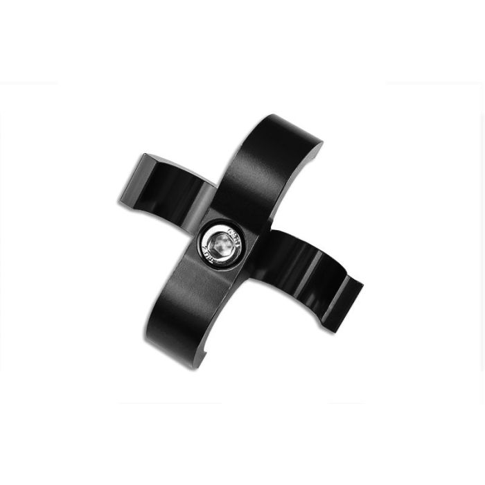 AN12 double clamp for fuel hoses and cables, black.