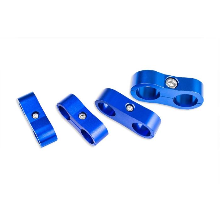 AN12 DOUBLE CLIPS Fuel Hose and Cable Clamp Blue