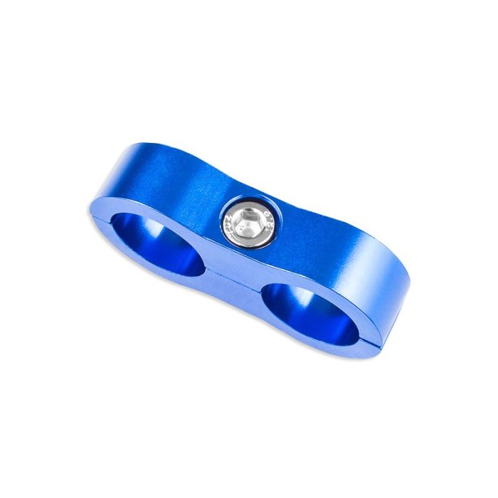 AN12 DOUBLE CLIPS Fuel Hose and Cable Clamp Blue