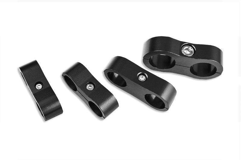 Abrazadera doble CLIPS AN4 para manguera de combustible negra