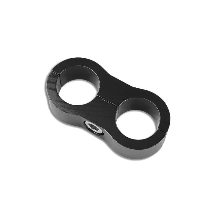 AN4 DOUBLE CLIPS Fuel Hose Clamp, black.
