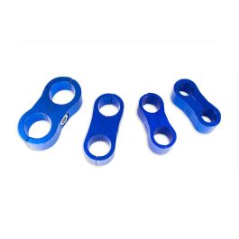 AN4 DUAL CLIPS Hose Fuel lines Clamp Cable Blue