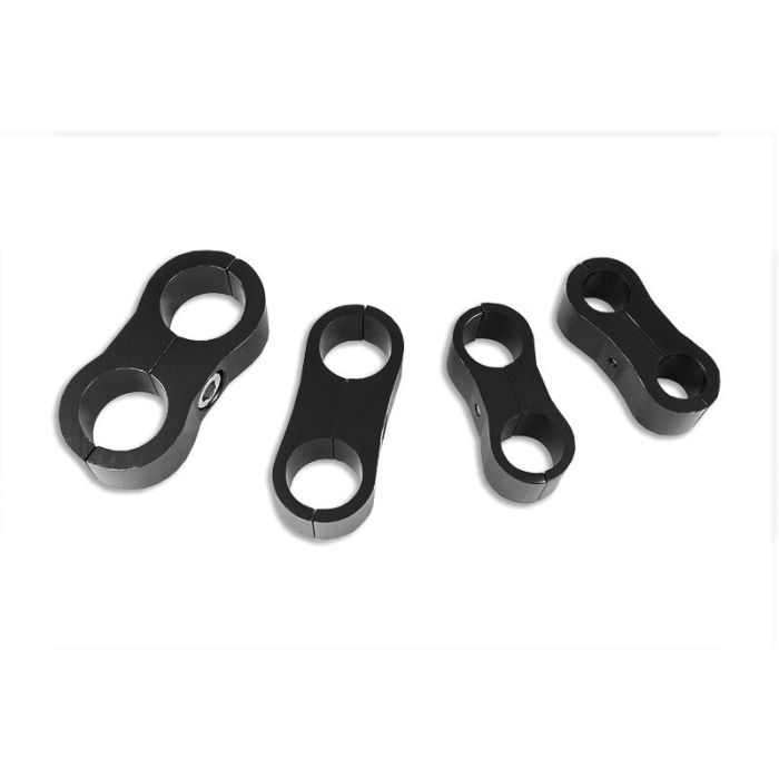 AN8 DUAL CLIPS Fuel Hose Clamp, black.