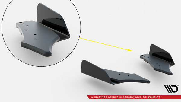 Splitters laterales traseros Street Pro + flaps para Volkswagen Golf GTI Clubsport Mk8 Facelift