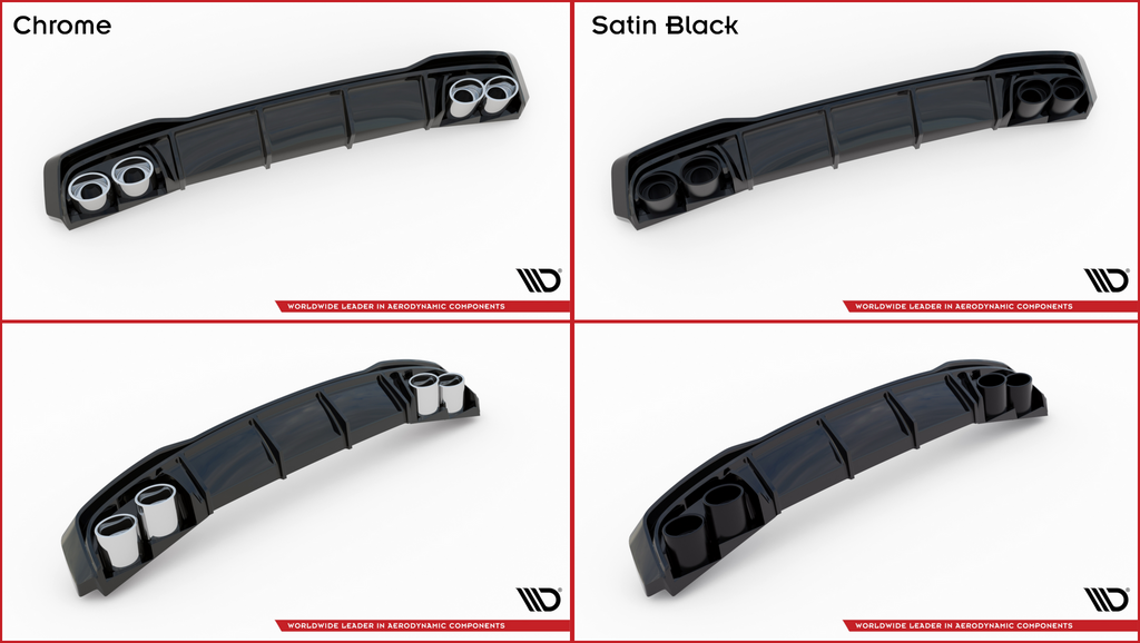 Difusor trasero + embellecedores de escape para Audi A3 S-Line Sportback 8Y