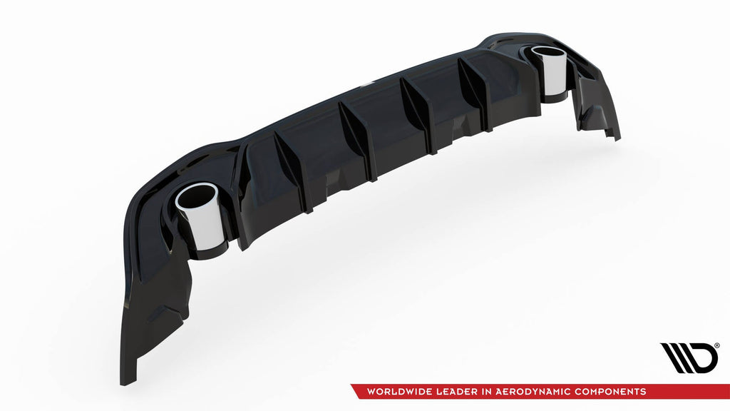 Difusor trasero + embellecedores de escape para Volkswagen Golf GTE / R-Line Mk8 / Mk8 Facelift