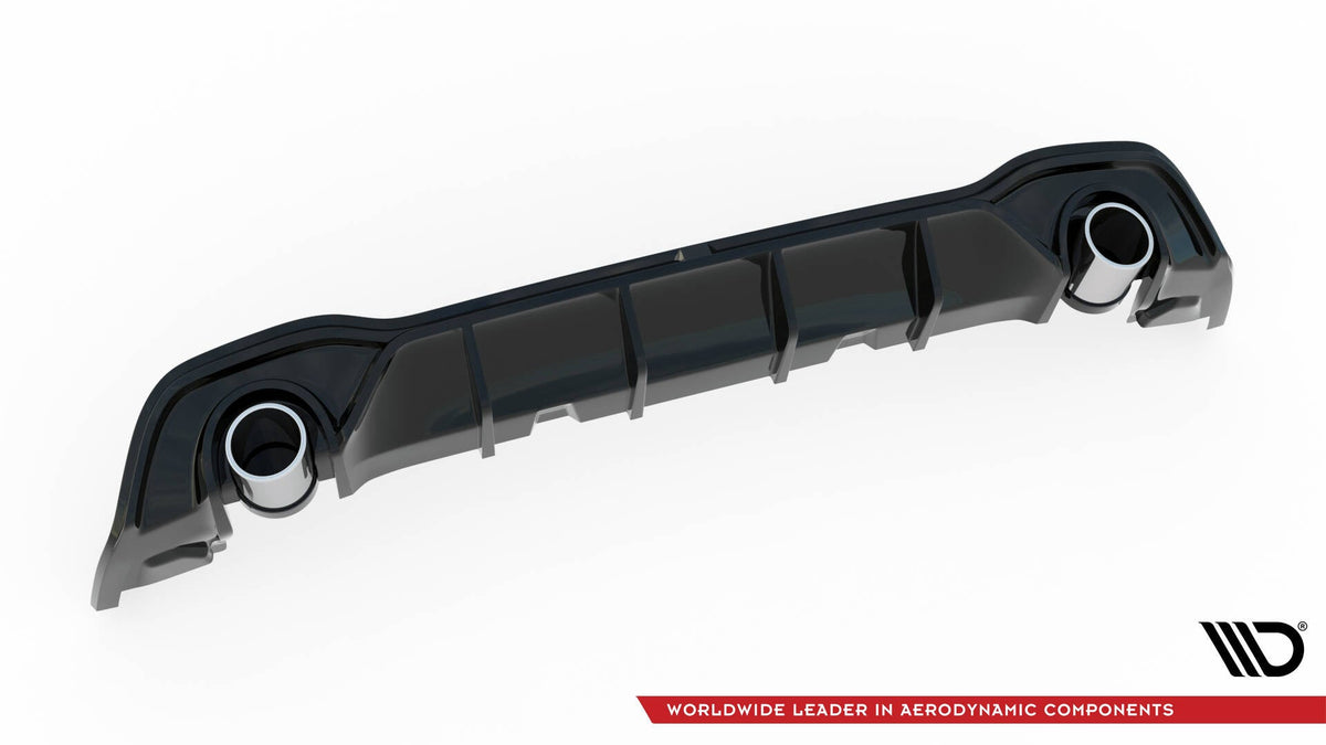 Difusor trasero + embellecedores de escape para Volkswagen Golf GTE / R-Line Mk8 / Mk8 Facelift