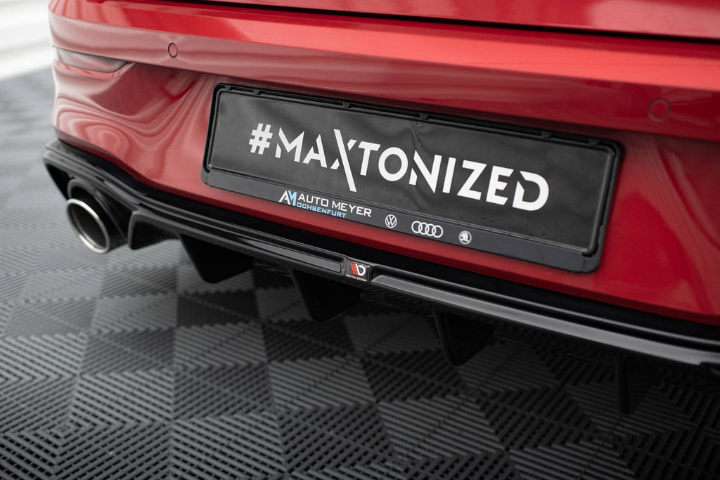 Difusor trasero + embellecedores de escape para Volkswagen Golf GTE / R-Line Mk8 / Mk8 Facelift