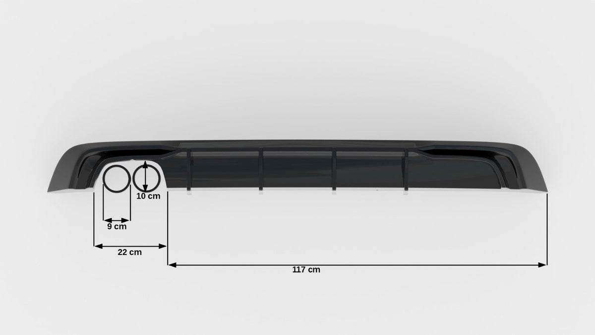 Difusor trasero para Audi A3 Sportback 8V Facelift (Version with double Exhaust tip)