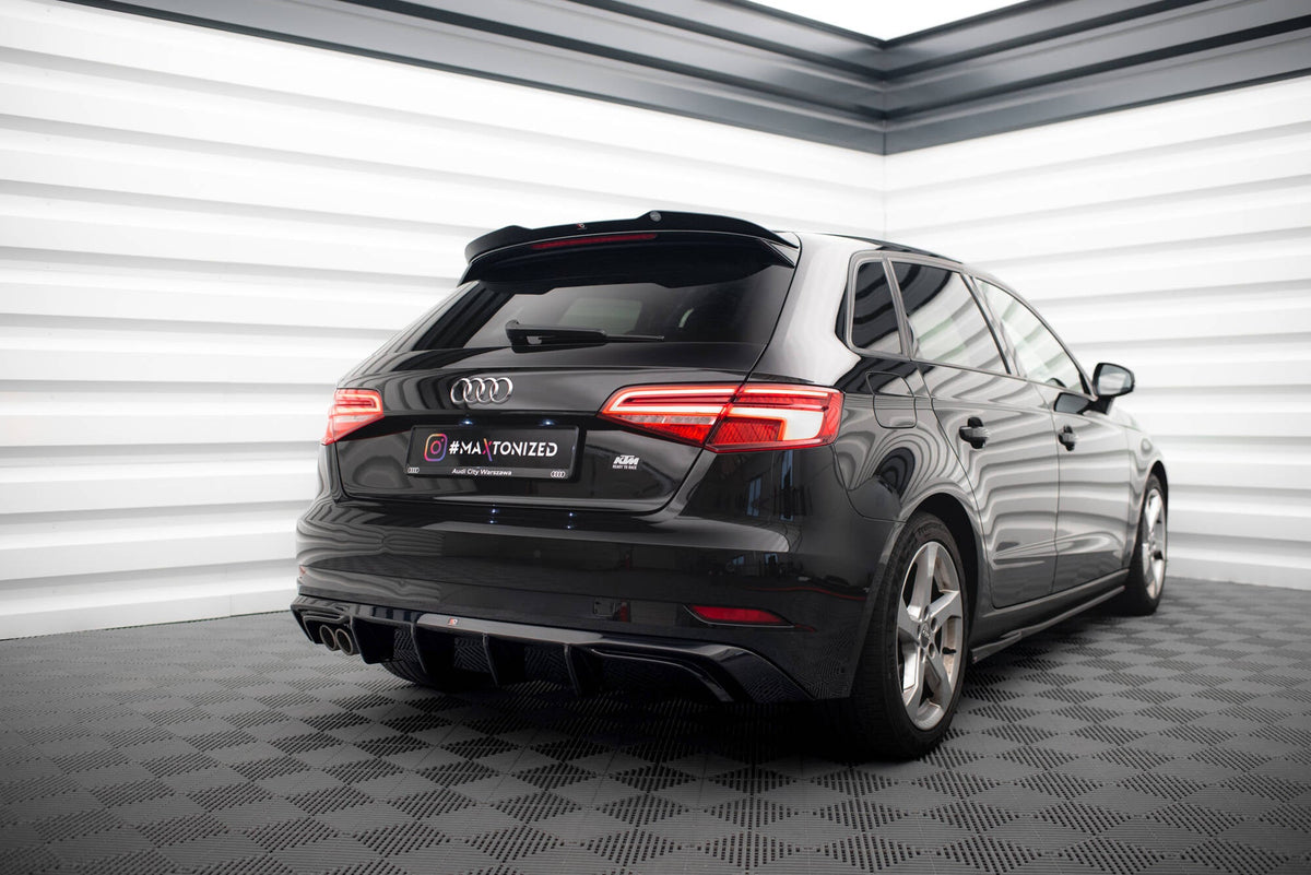 Difusor trasero para Audi A3 Sportback 8V Facelift (Version with double Exhaust tip)