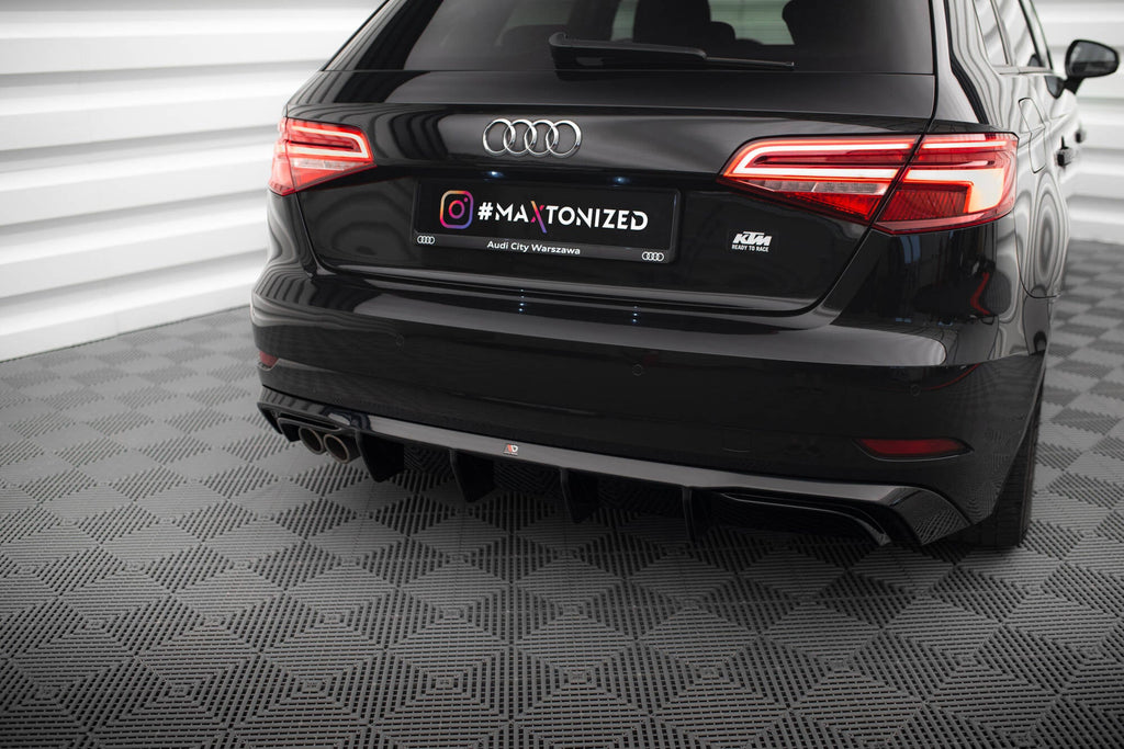 Difusor trasero para Audi A3 Sportback 8V Facelift (Version with double Exhaust tip)