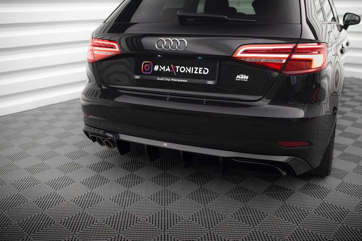 Difusor trasero para Audi A3 Sportback 8V Facelift (Version with double Exhaust tip)