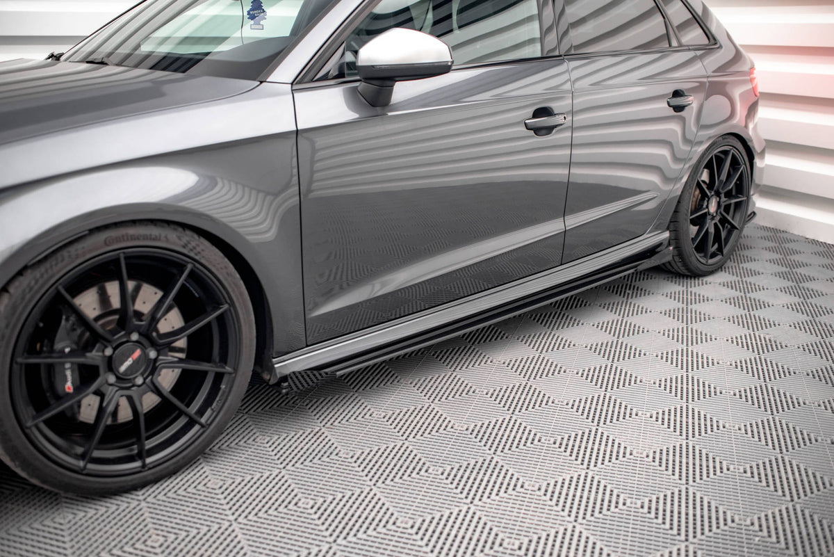 Difusores de taloneras Street Pro + flaps para Audi S3 / A3 S-Line Sportback 8V Facelift