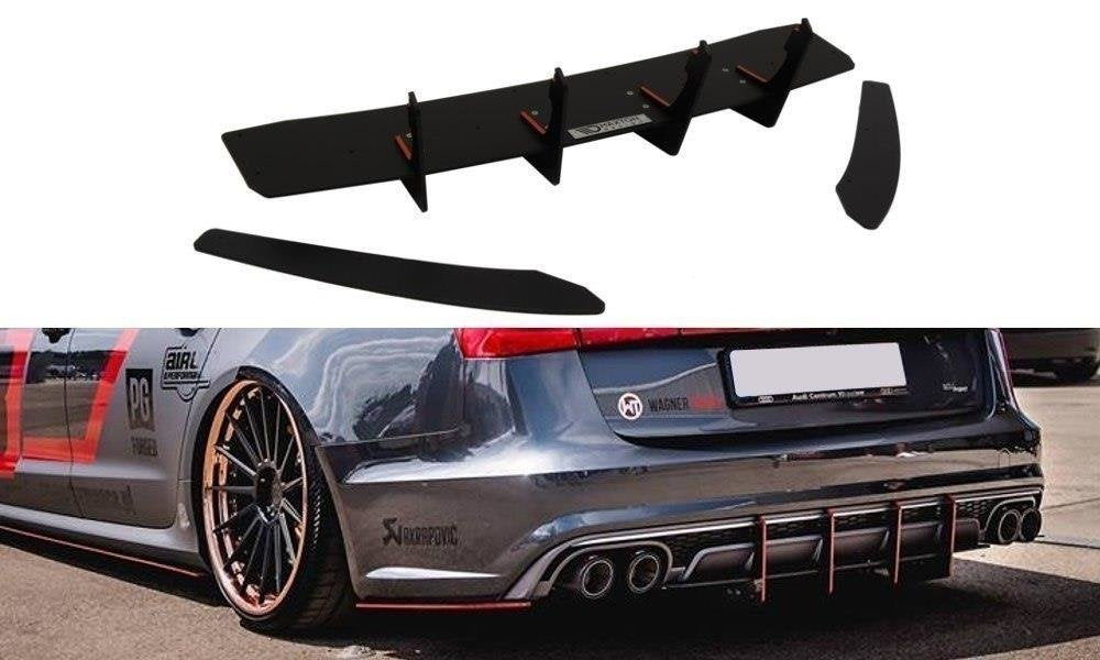 Difusor trasero y splitters laterales traseros para Audi S6 C7 Facelift