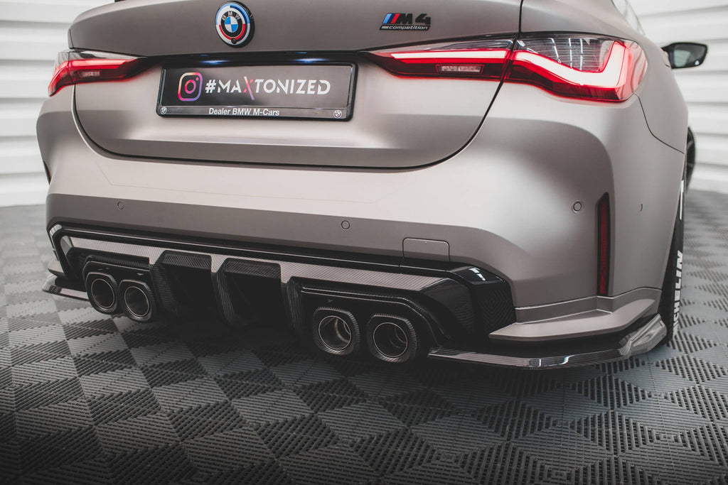 Splitters laterales traseros de fibra de carbono prepreg para BMW M4 G82 / G82 Facelift