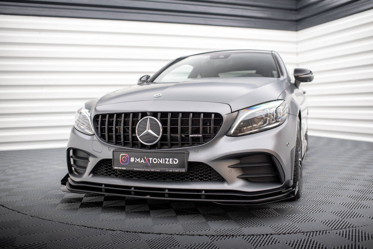 Splitter delantero Street Pro + flaps para Mercedes-AMG C43 Coupe / Cabrio C205 Facelift / A205 Facelift