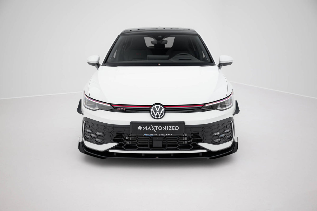 Splitter delantero Street Pro + flaps para Volkswagen Golf GTI / GTE / R-Line Mk8 Facelift