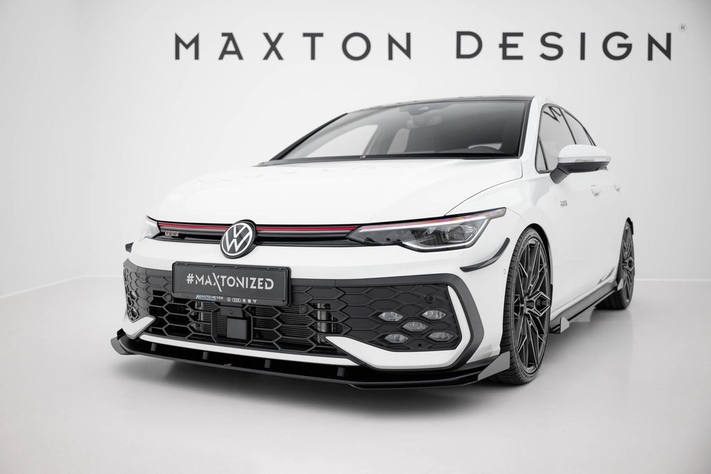 Splitter delantero Street Pro + flaps para Volkswagen Golf GTI / GTE / R-Line Mk8 Facelift