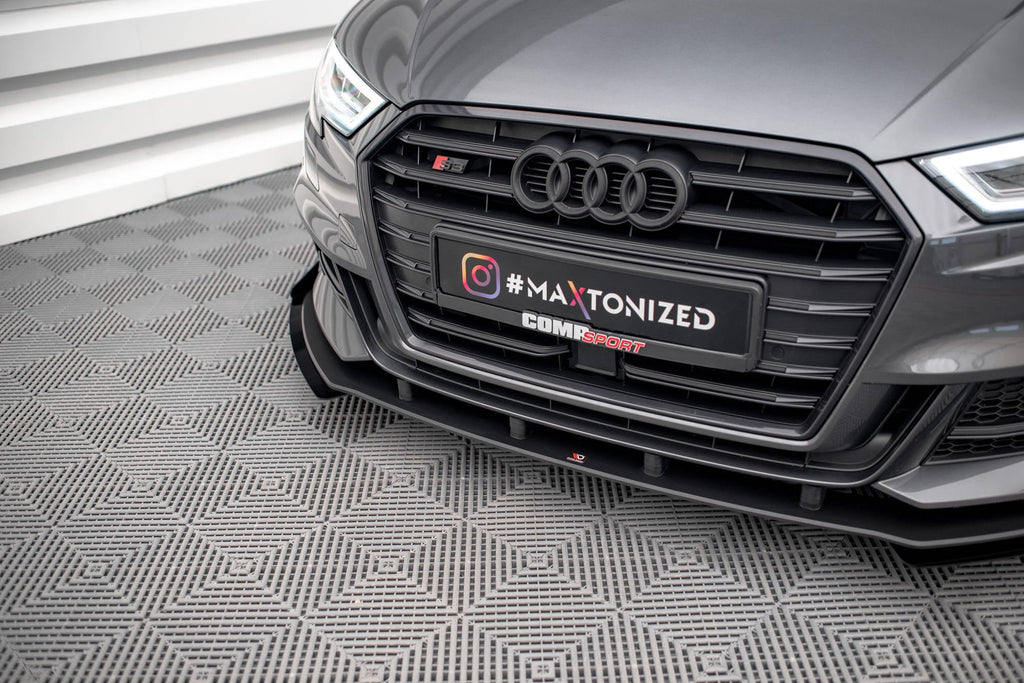 Splitter delantero Street Pro V.1 + flaps para Audi S3 / A3 S-Line Sportback 8V Facelift