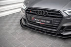 Splitter delantero Street Pro V.1 + flaps para Audi S3 / A3 S-Line Sportback 8V Facelift