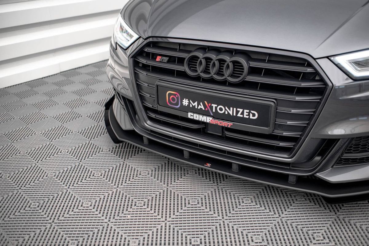 Splitter delantero Street Pro V.1 + flaps para Audi S3 / A3 S-Line Sportback 8V Facelift